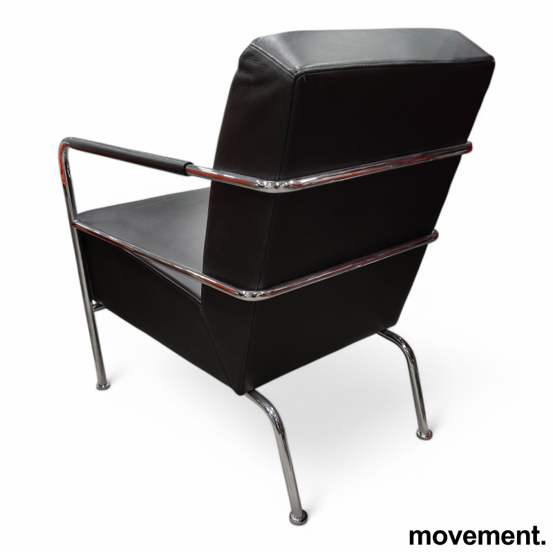 Cinema Easy Chair sort skinn, ben i - 3 / 3