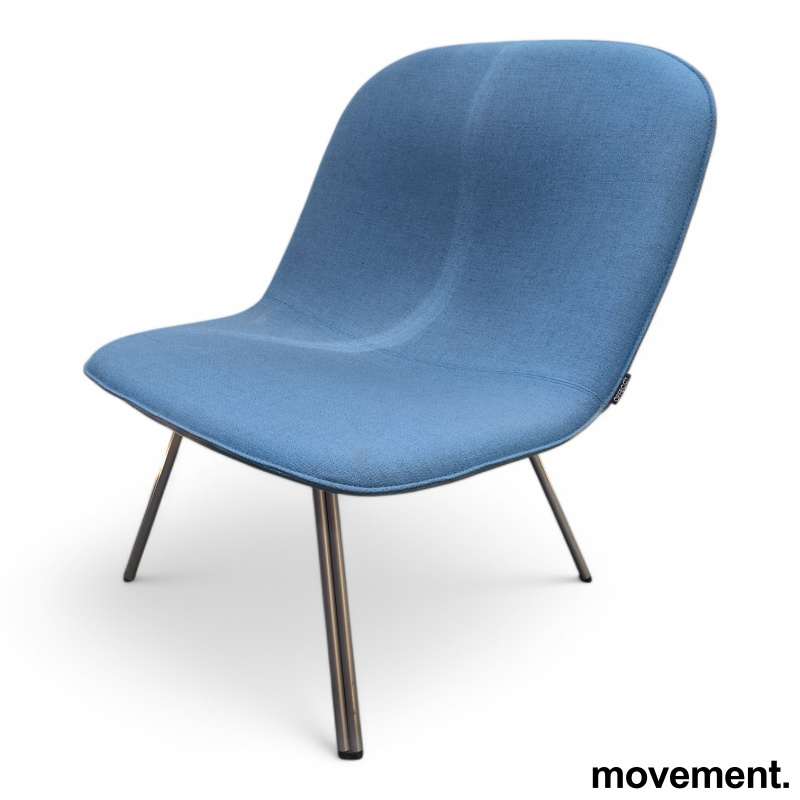 Stk. 4 Pal Easy Chair høy Turkis stoff, ben i grått, Pent brukt Offecct 3.