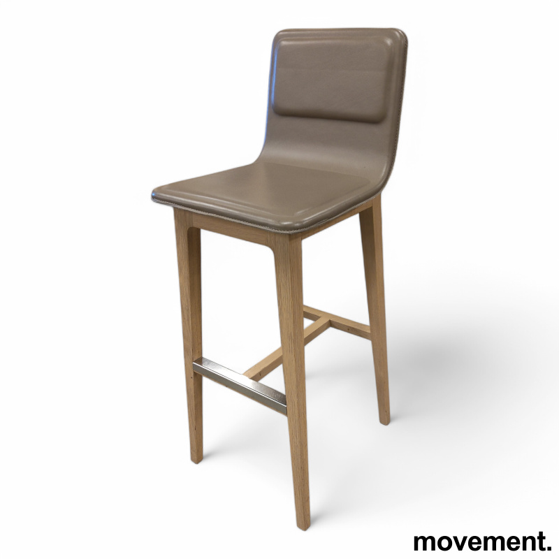 Laia High Stool Brunt skinn, bein - 1 / 3