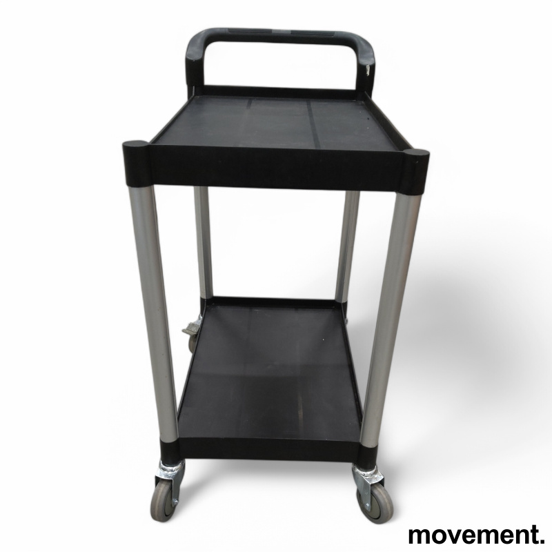 Move tralle, 2 hyller Sort plast, - 2 / 2