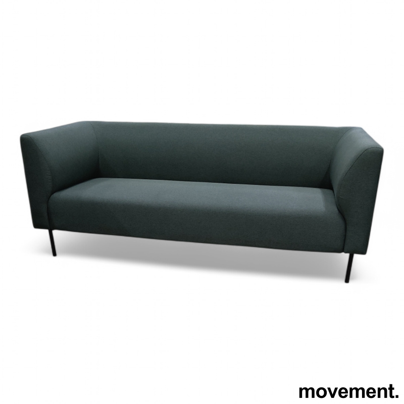 Kare 3-seter sofa Grønn, sorte ben, - 1 / 3