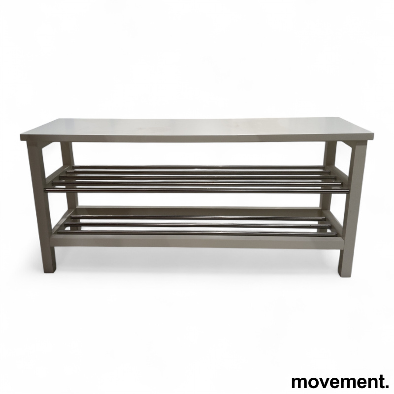 Stk. 2 Tjusig skohylle Hvit/krom, Pent brukt Ikea