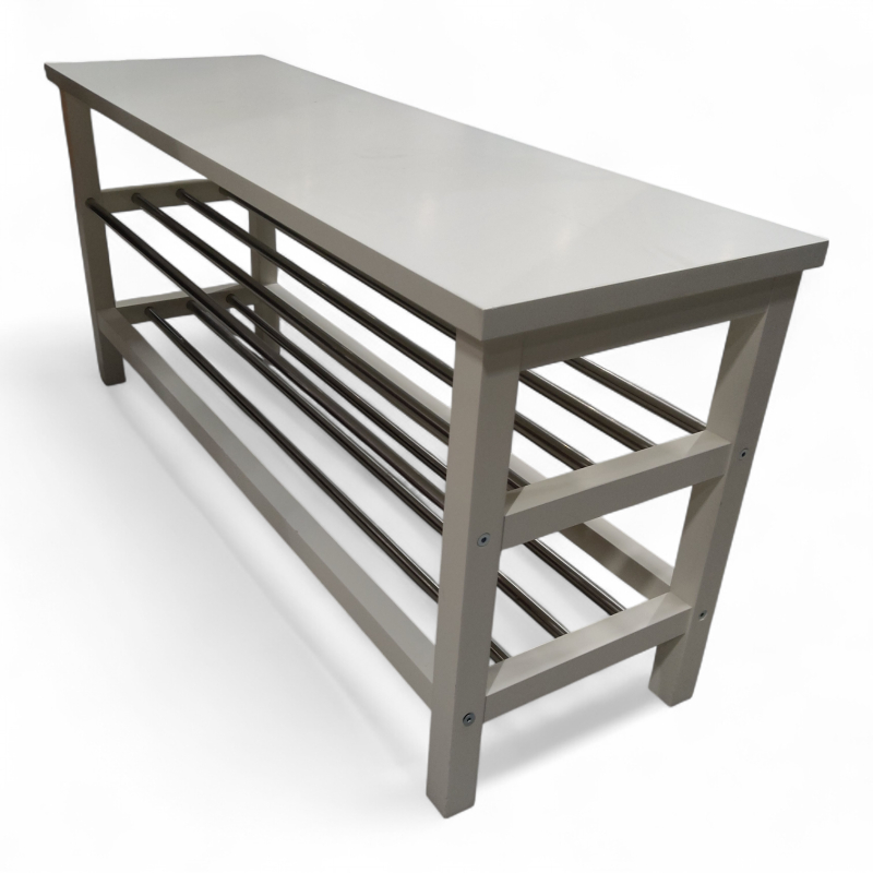 Tjusig skohylle Hvit/krom, Pent