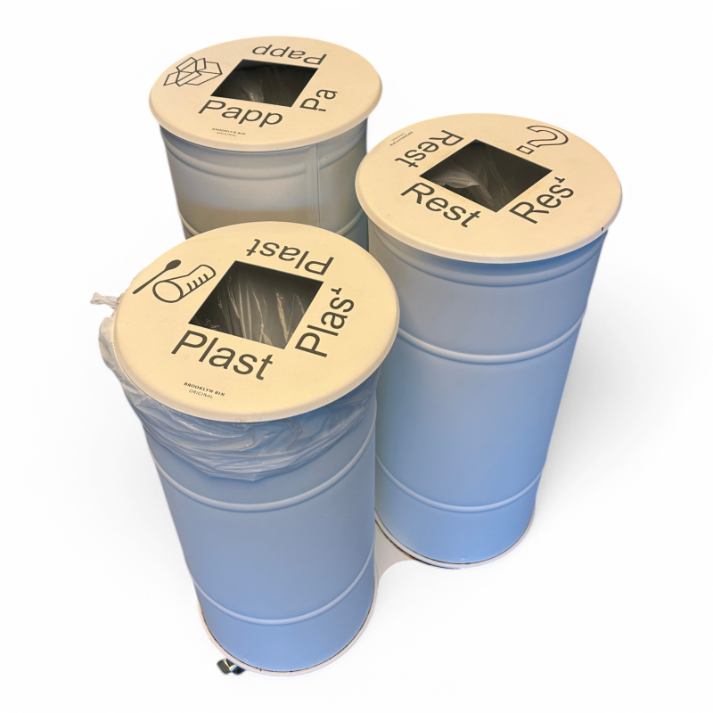 Brooklyn bin 3 bøtter Hvit, Pent