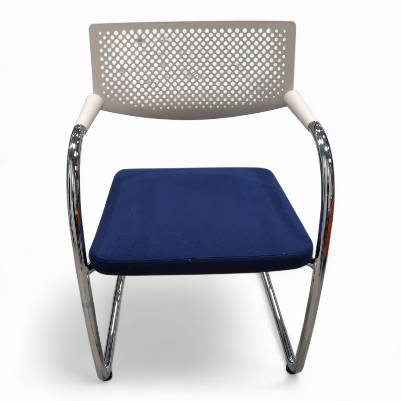 Visavis 2 Hvit rygg, sete i blått