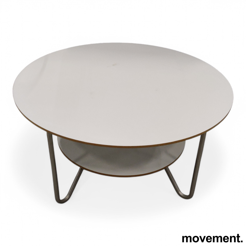 Loungebord Ø=90cm, høyde 45cm Hvit - 1 / 2