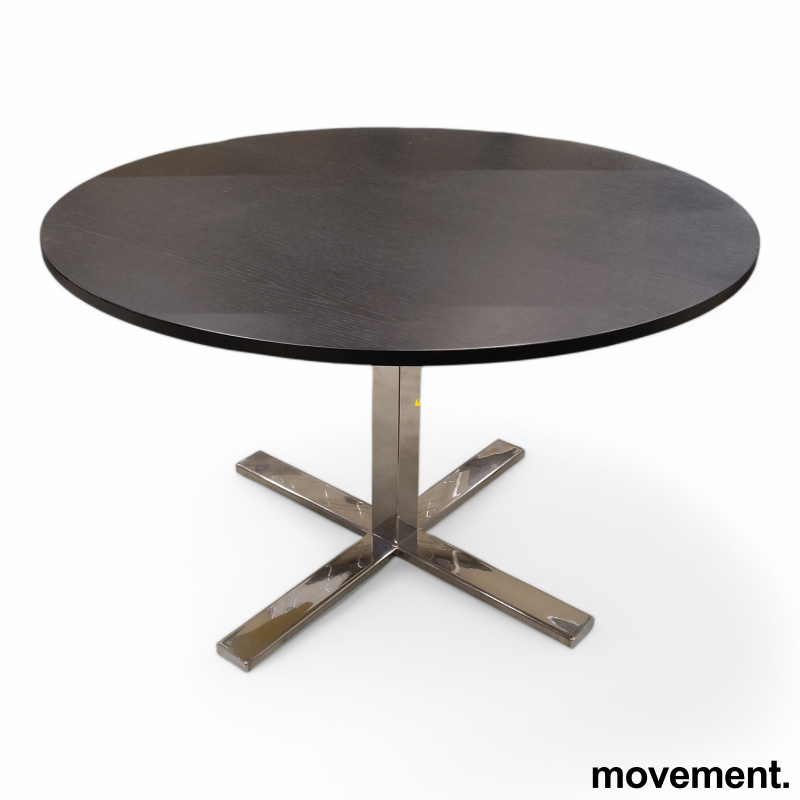 Møtebord Ø=120cm Sortlakkert eik,