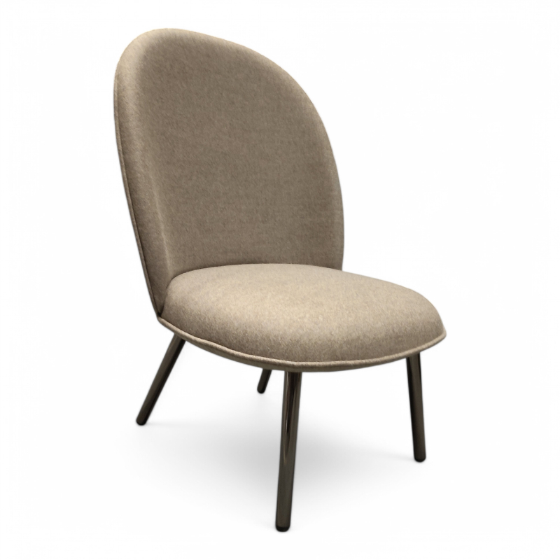 Ace Lounge Chair Steel Brunt Stoff