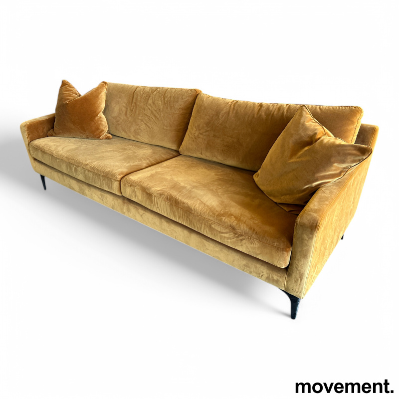 Solgt!Ashta 3-seter Velour Matt Amber, - 1 / 2
