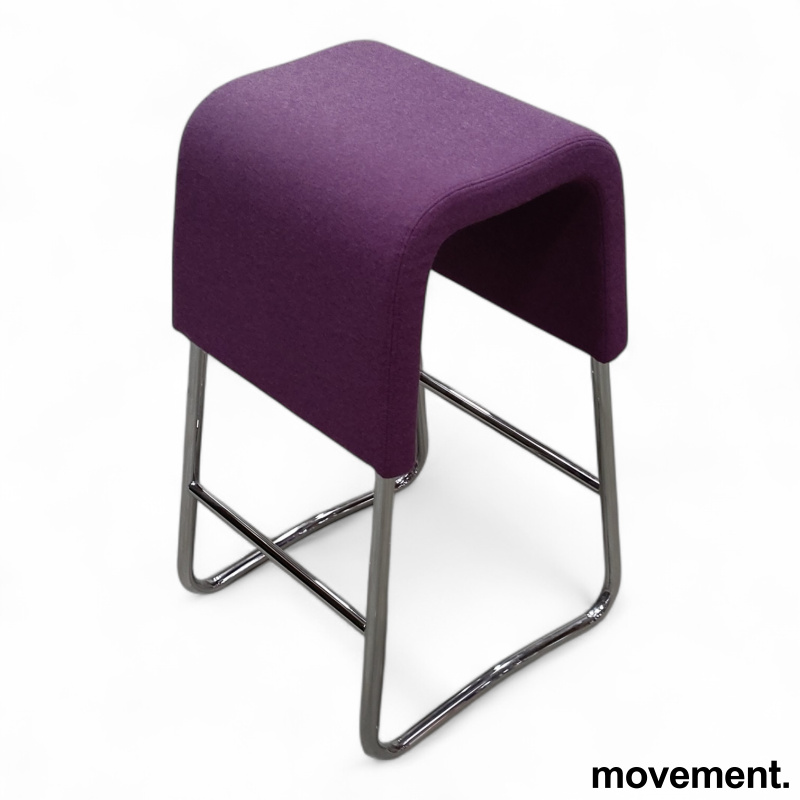 Plint barstol 63cm Lilla stoff, ben - 3 / 3