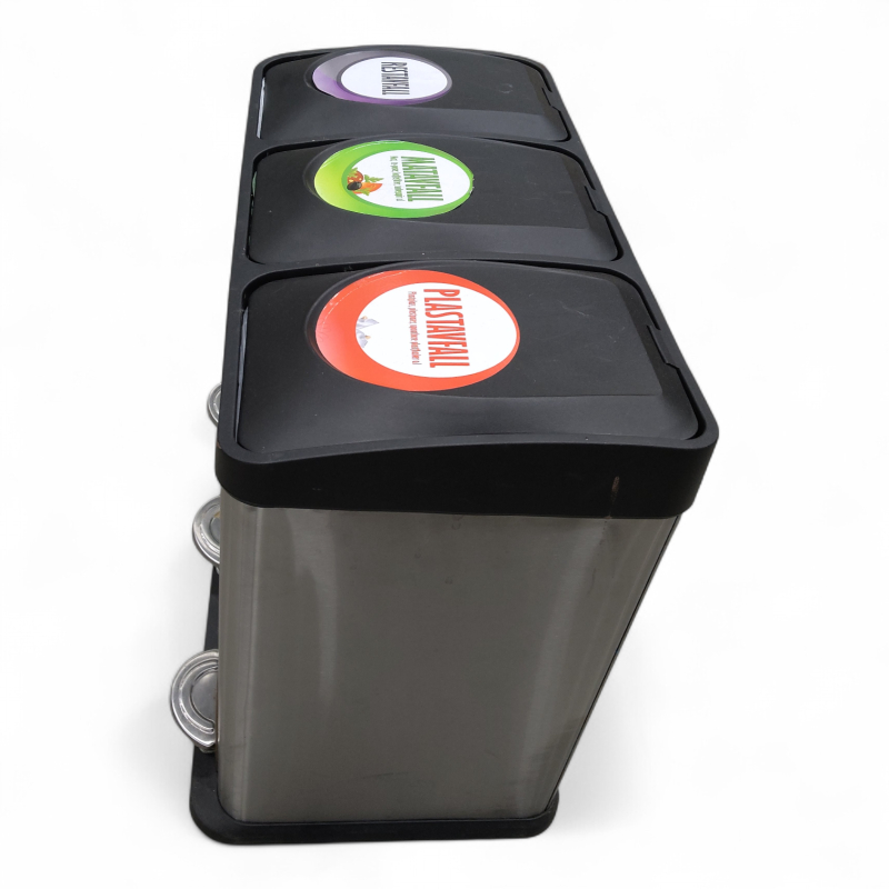 Pedalbøtte Addison 3x15L Sort