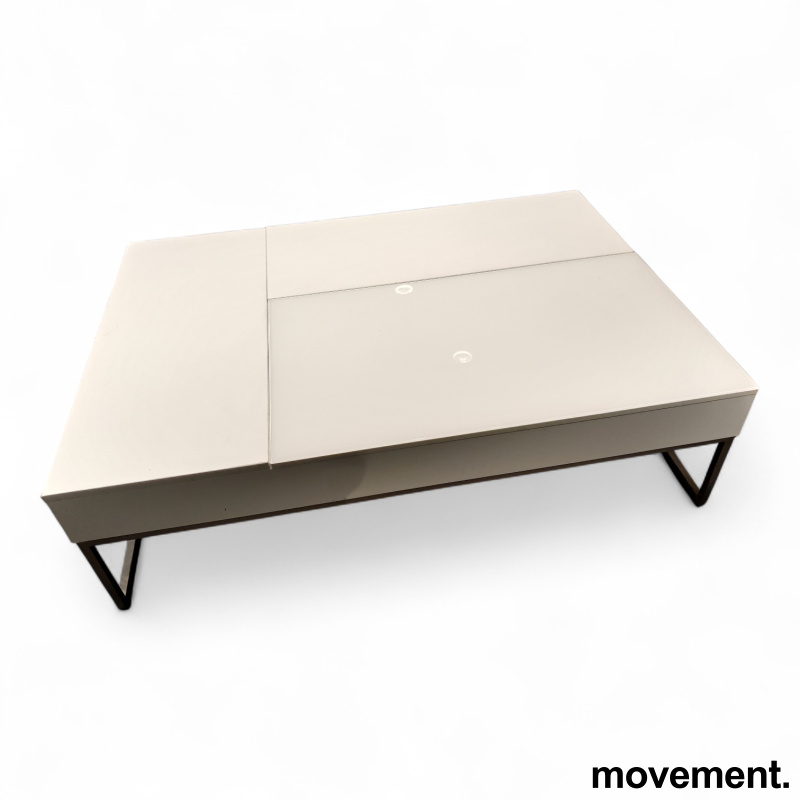 Sofabord 113x80cm hvit, glassplate, - 4 / 4