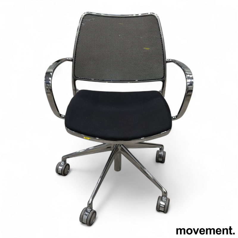 Gas Armchair på hjul sort stoff, - 2 / 2