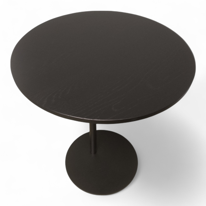 S-bord Ø=50cm Sortlakkert eik, ben