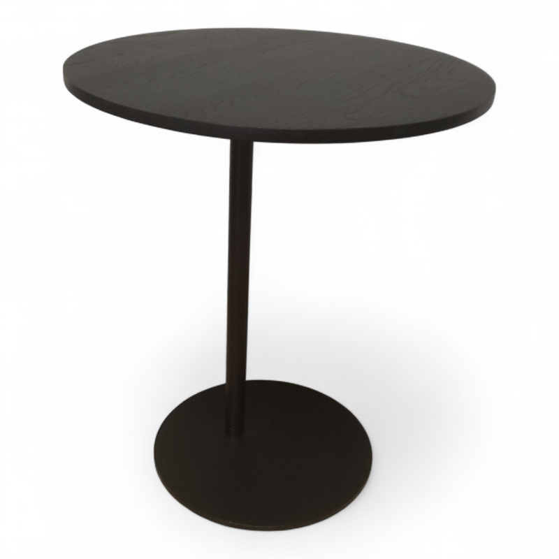 S-bord Ø=50cm Sortlakkert eik, ben