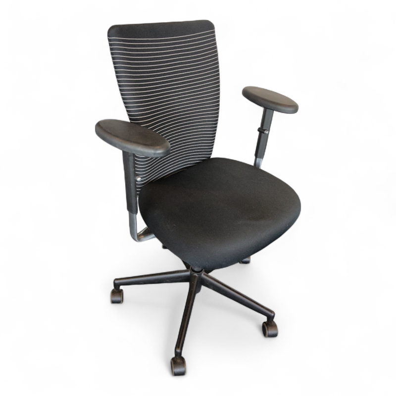T-chair med armlene Sort stoff,