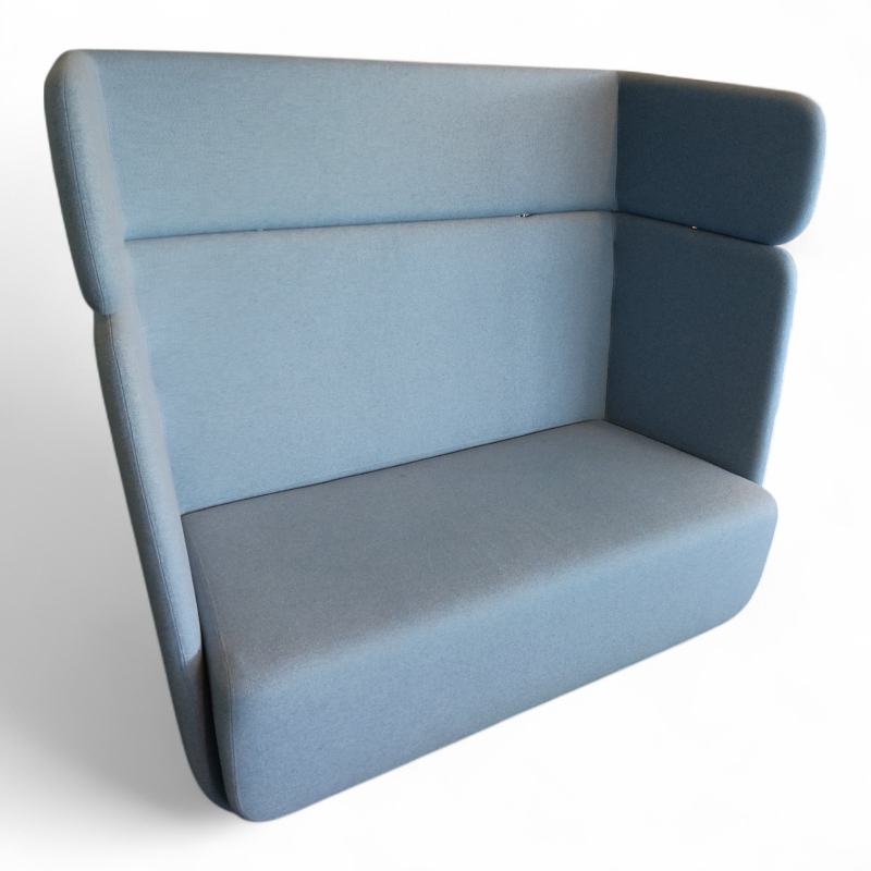 Basket sofa high Lyst blått stoff,