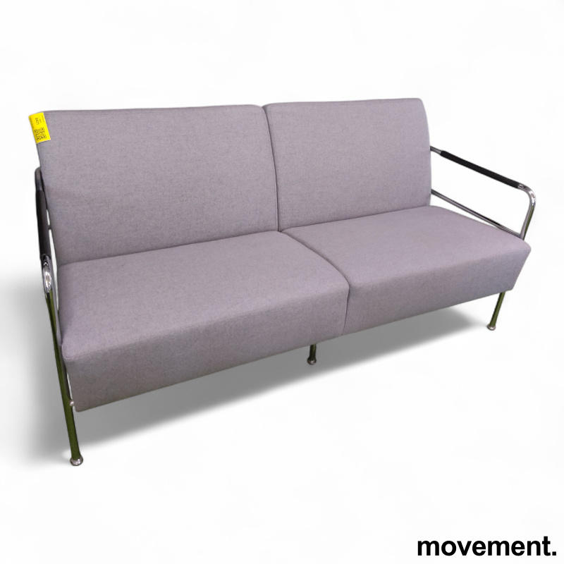 Cinema sofa Lys grått stoff, ben i - 1 / 2