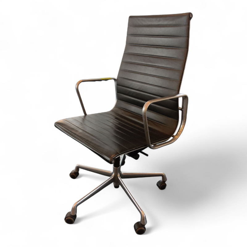 Aluminium Chairs EA 119 Sort skinn,