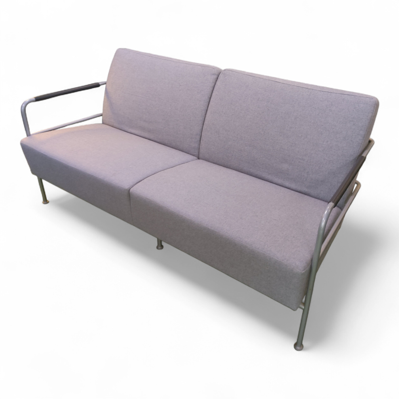 Cinema sofa Lyst grått stoff, ben i