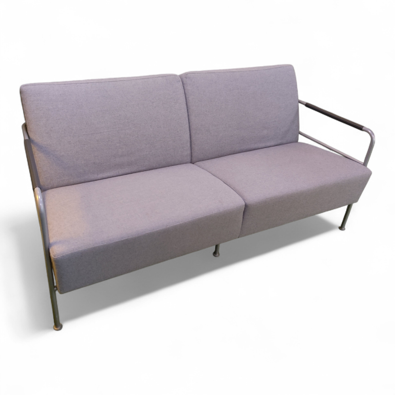 Cinema sofa Lyst grått stoff, ben i