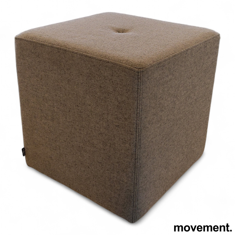 Create pouf 38x38cm grått stoff,