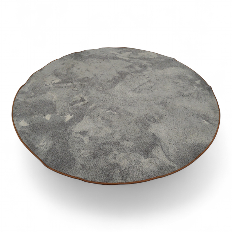 Rundt teppe Ø=240cm Grå med brun