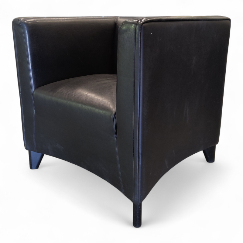 Lenestol Sort skinn, Pent brukt