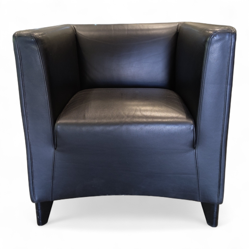 Lenestol Sort skinn, Pent brukt