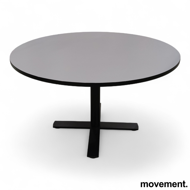 Møtebord Ø=120cm Grå laminat, sort - 1 / 2