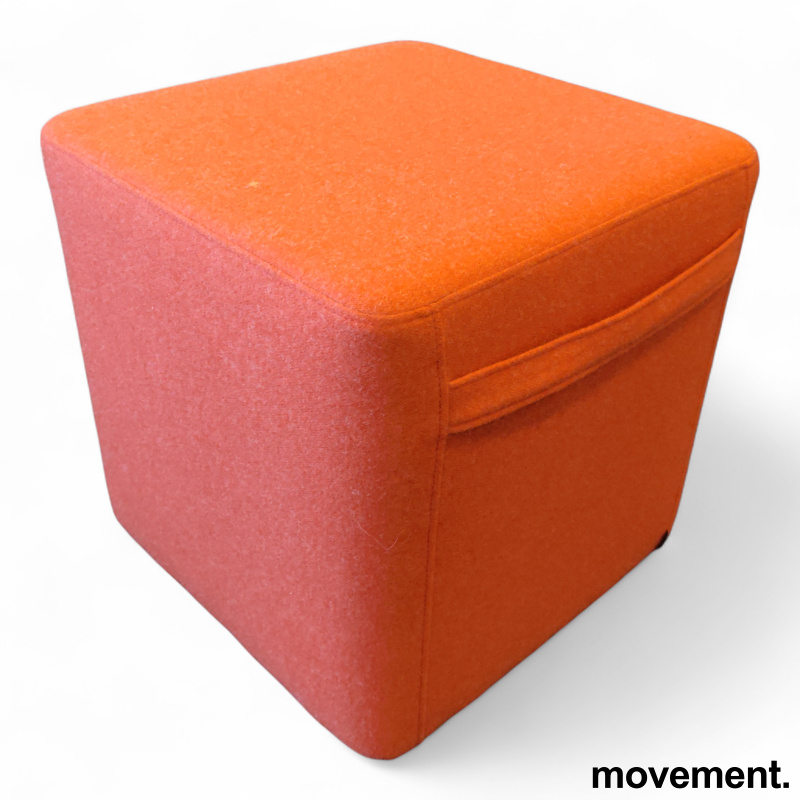 Bit puff 42x42 cm Rødorange melert - 1 / 2