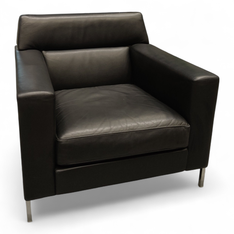 Lenestol Sort skinn, Pent brukt