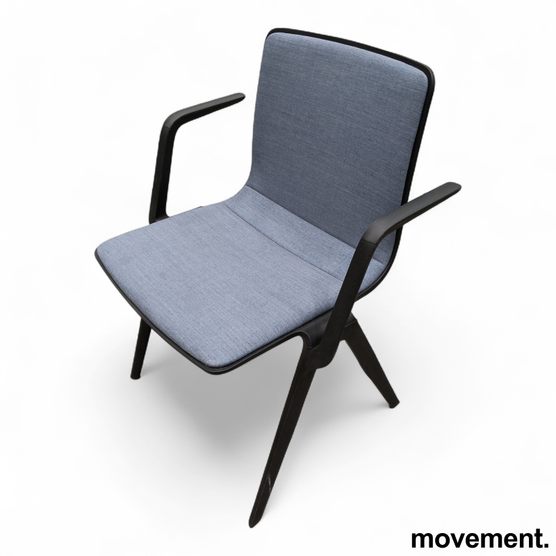 A-chair med armlene Blått stoff, - 1 / 3