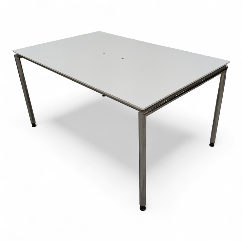 Møtebord 140x90cm Hvit, Brukt