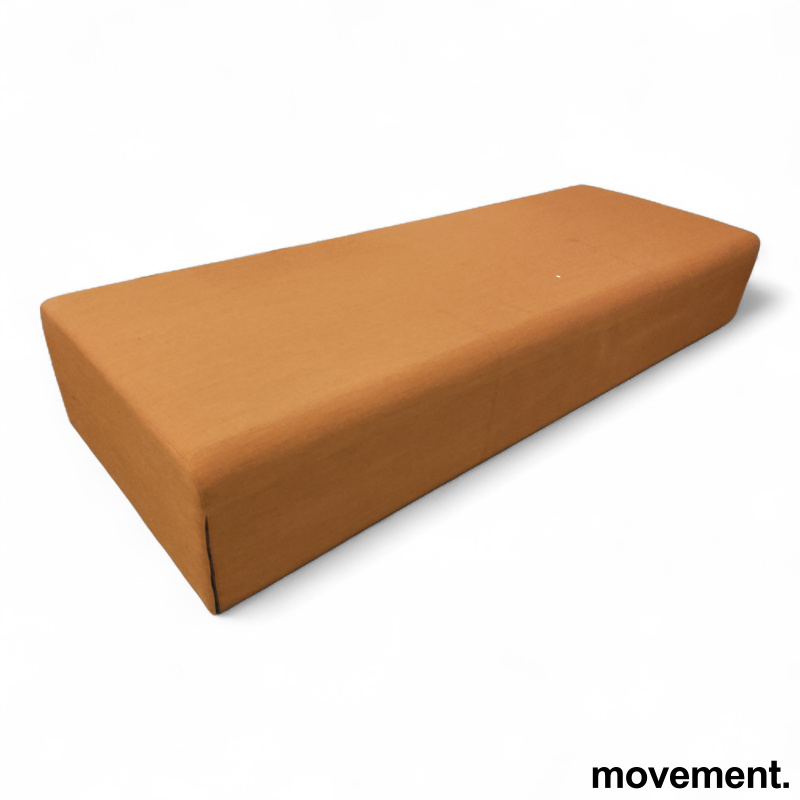 Up 3-seter puff Orange stoff - 1 / 2