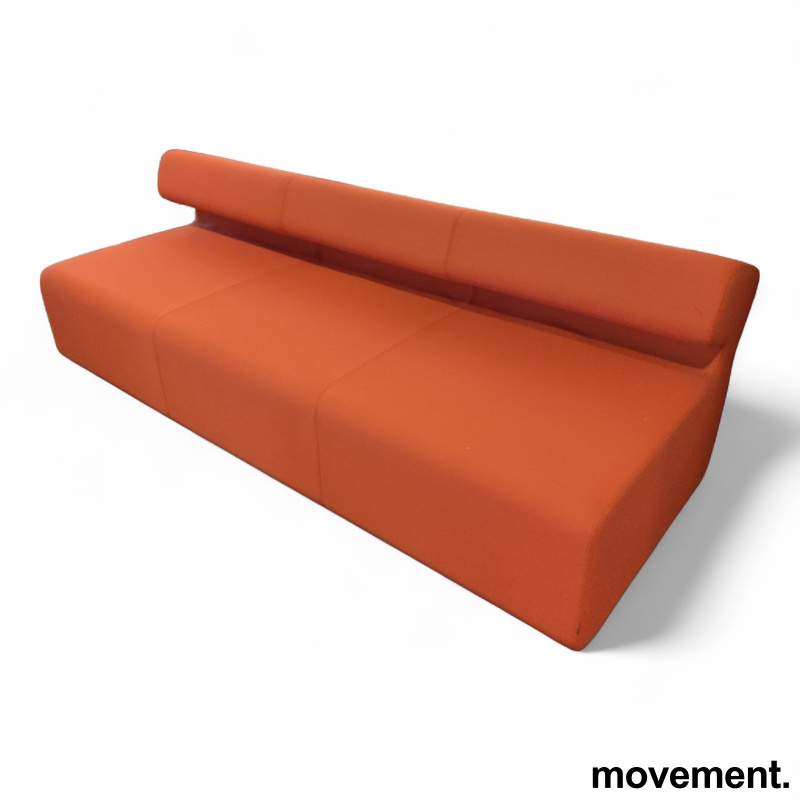 Up 3-seter Orange stoff, Pent brukt - 1 / 3