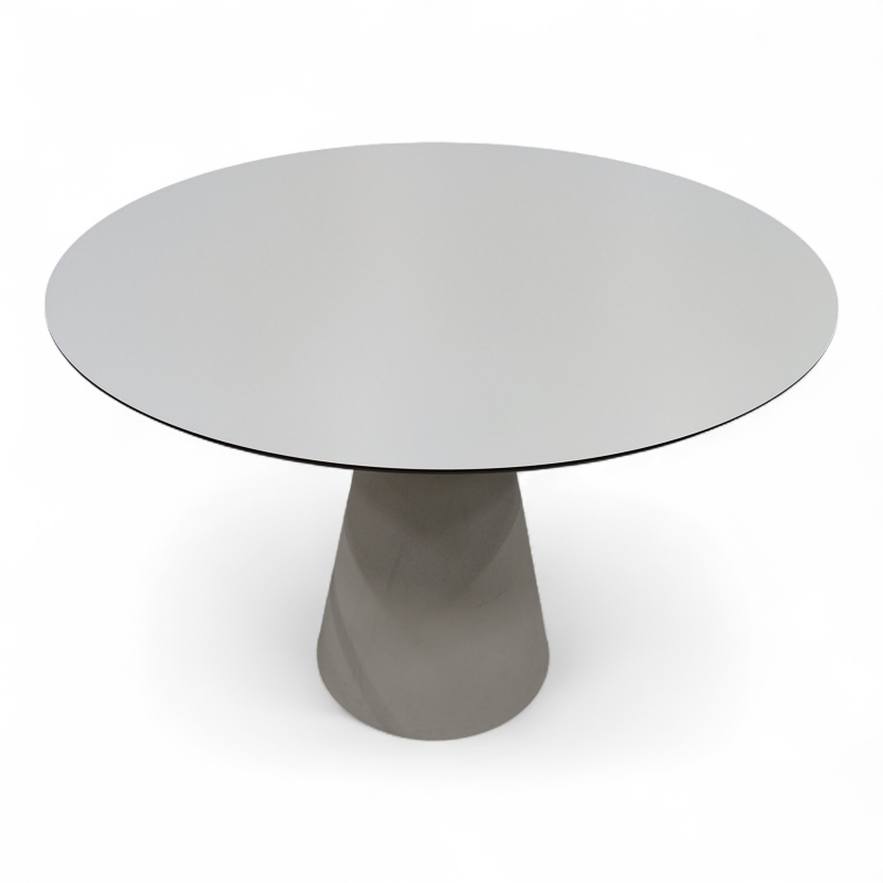 Disk møtebord Ø=100cm Hvit laminat