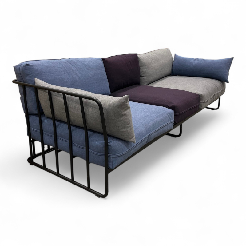 Code 3-seter sofa Blått, lilla og