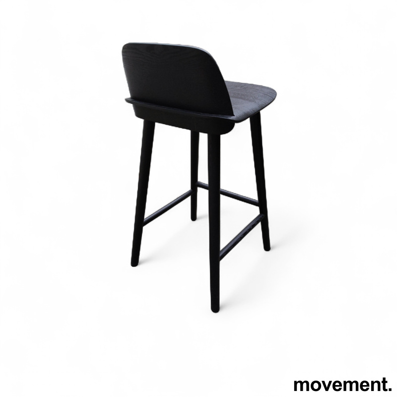 Nerd barstol 65cm sortlakkert eik, - 2 / 2