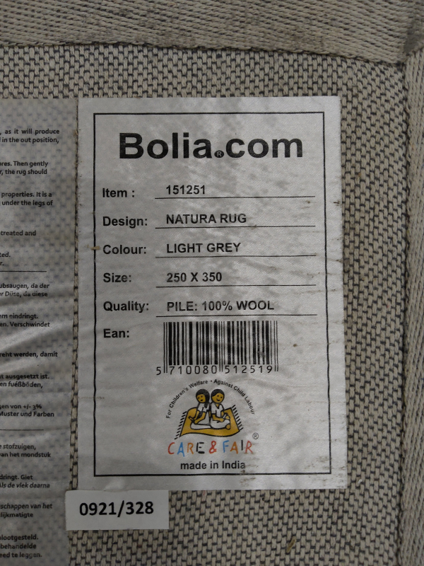 Natura 250x350cm 100% ull Lys grå,