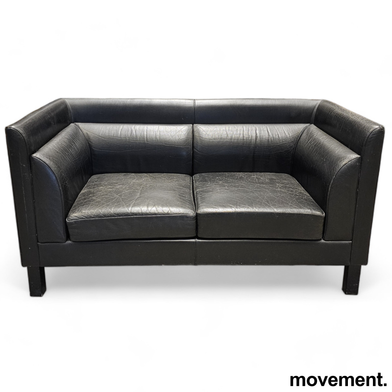 Liva 2-seter  sort skinn, Brukt