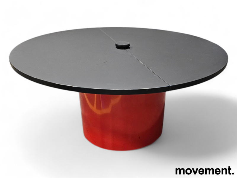 Møtebord Ø130x60cm Sort plate, rødt - 4 / 6