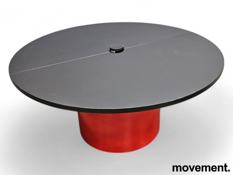 Møtebord Ø130x60cm Sort plate, rødt - 3 / 6