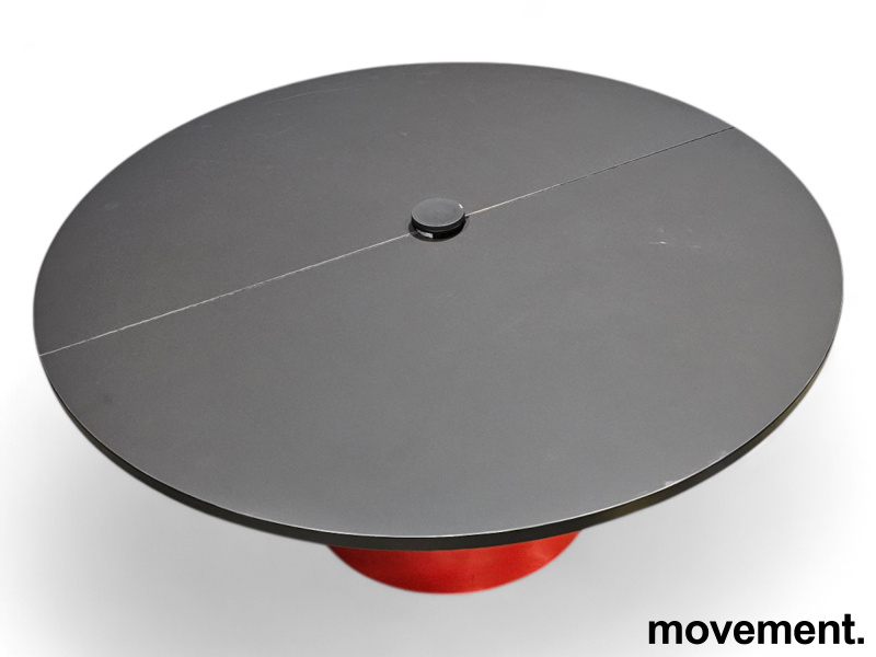 Møtebord Ø130x60cm Sort plate, rødt