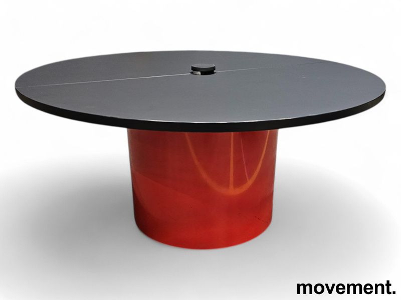 Møtebord Ø130x60cm Sort plate, rødt