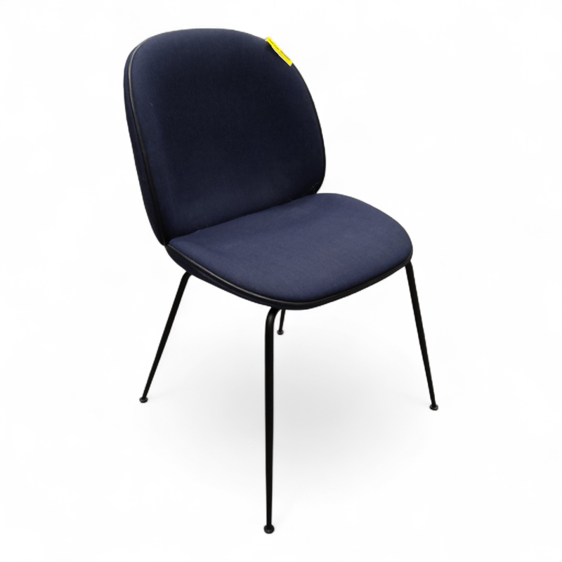Beetle dining chair Blå, sorte ben,