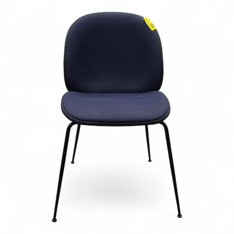 Beetle dining chair Blå, sorte ben,