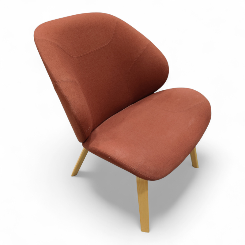 Eden loungestol Rustrødt stoff, ben