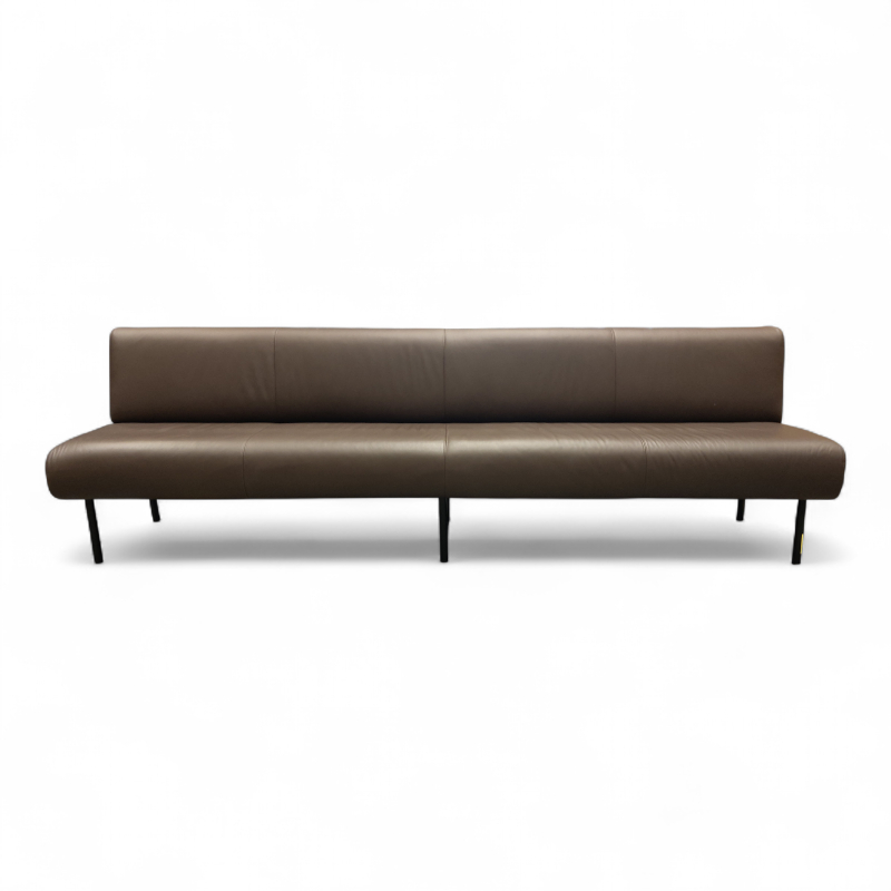 Frame sofa 280cm Brunt skinn, ben i
