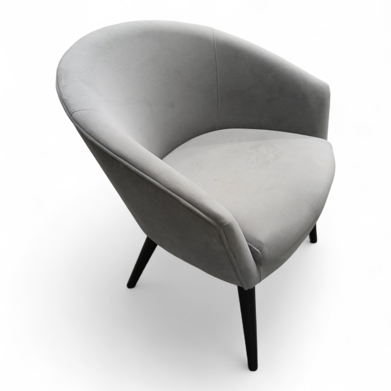 Kaya lenestol Grå velour, ben i